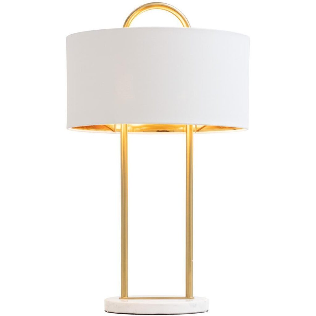 Kezna Table Lamp - White Marble - Matte White - Image 2