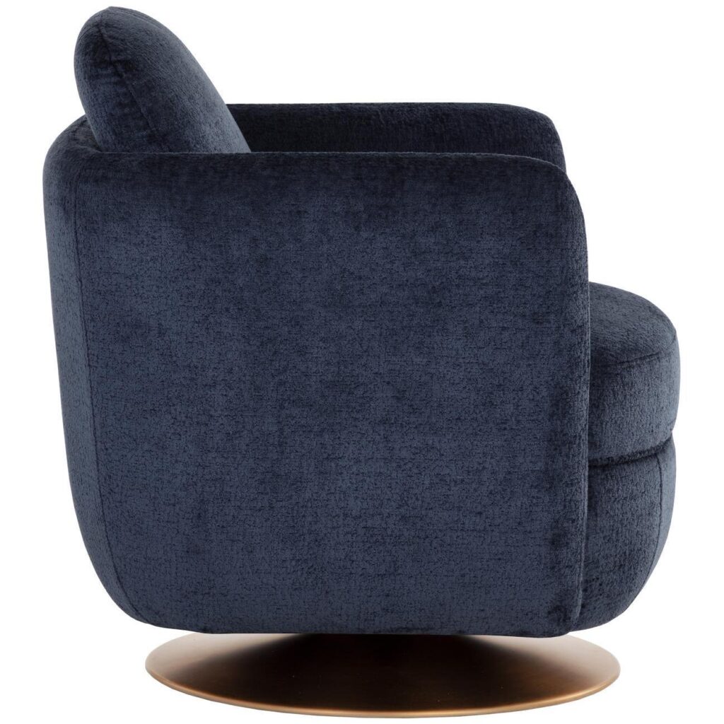 Gilley Swivel Lounge Chair - Bergen Navy - Image 3