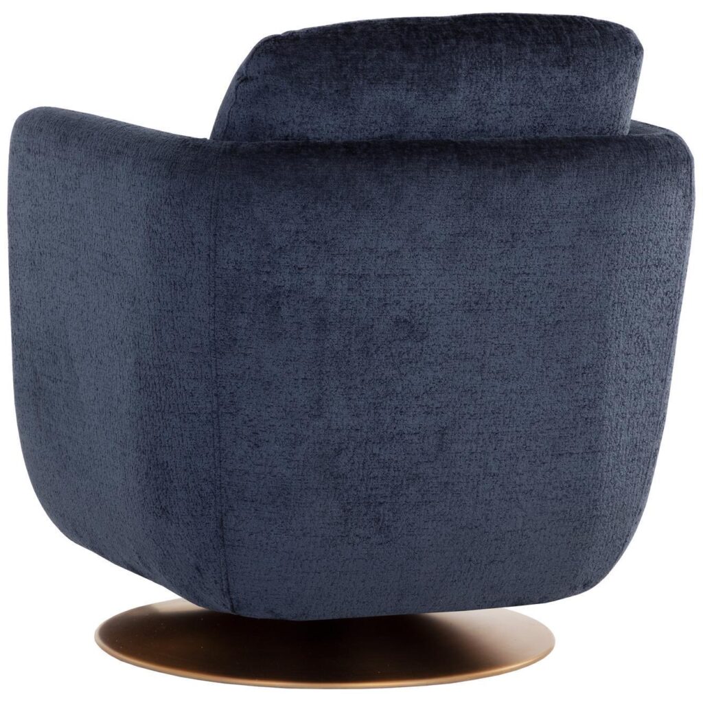 Gilley Swivel Lounge Chair - Bergen Navy - Image 4