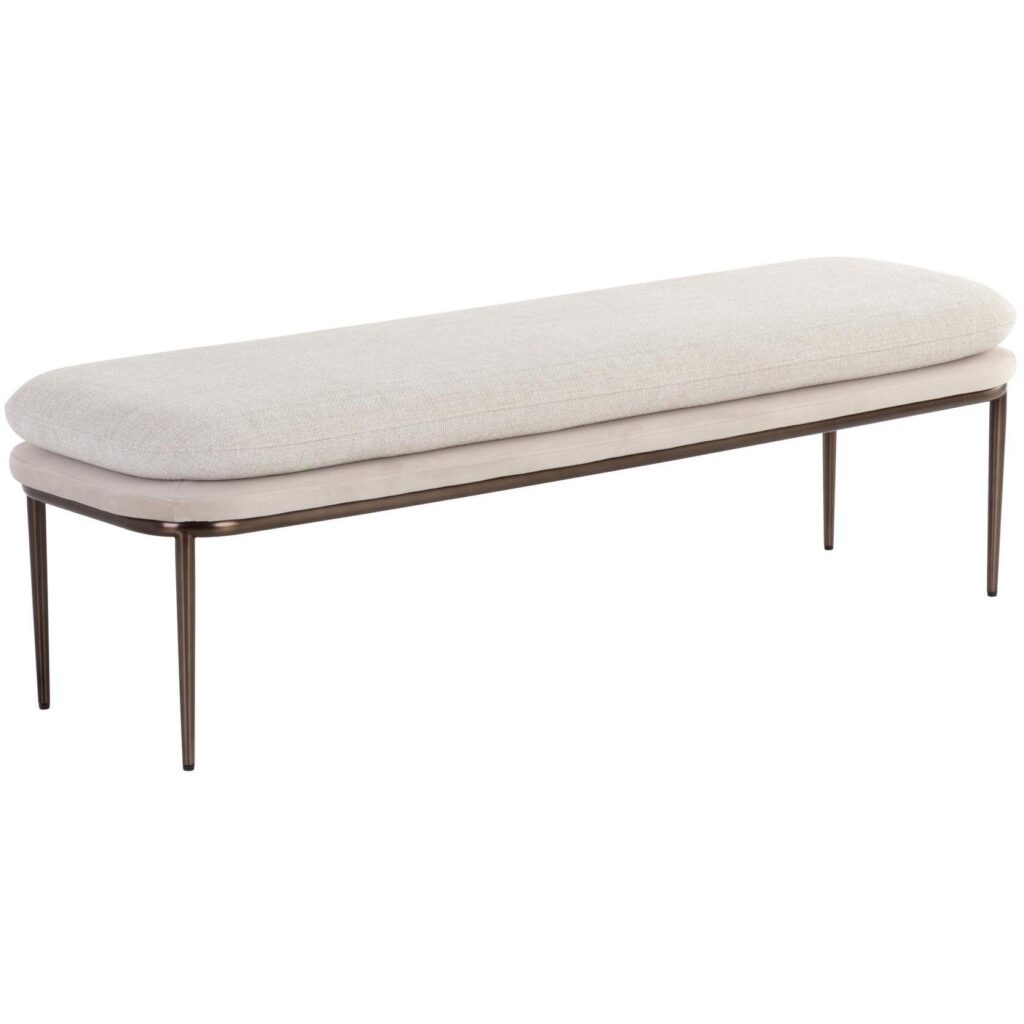 Koffi Bench - Dark Bronze - Chacha Cream / Meg Taupe