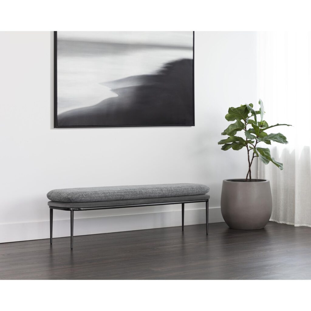 Koffi Bench - Gunmetal - Chacha Grey / Antonio Charcoal - Image 3