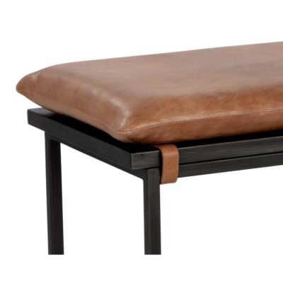 Zancor Bench - Gunmetal - Tan Leather 109404 109404 ZANCOR BENCH TAN LEATHER 6