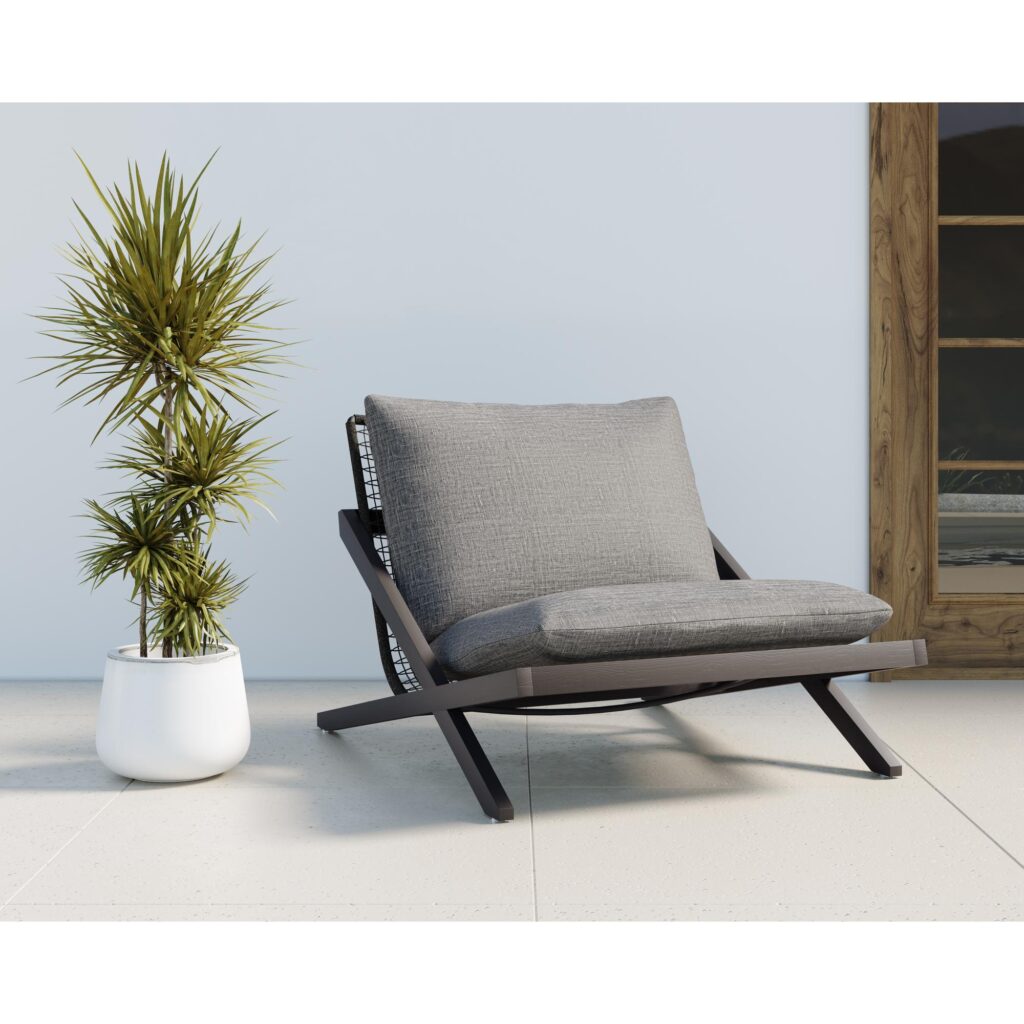 Bari Lounge Chair - Charcoal - Gracebay Grey - Image 5