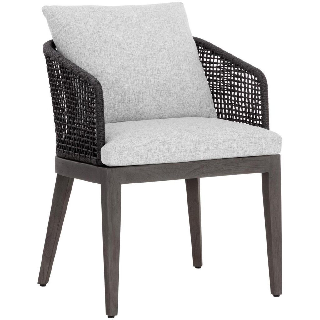 Capri Dining Armchair - Smoke Grey - Copacabana Marble