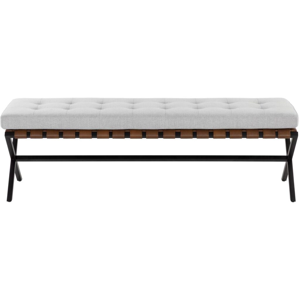 Kenji Bench - Small - Black - Mina Light Grey - Image 2