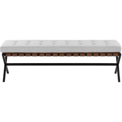 Kenji Bench - Small - Black - Mina Light Grey 109479 109479 KENJI BENCH SMALL BLACK MINA LIGHT GREY 1