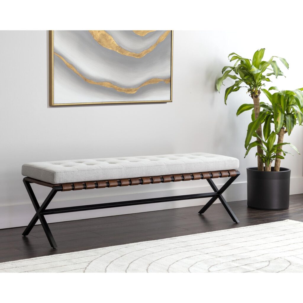 Kenji Bench - Small - Black - Mina Light Grey - Image 3