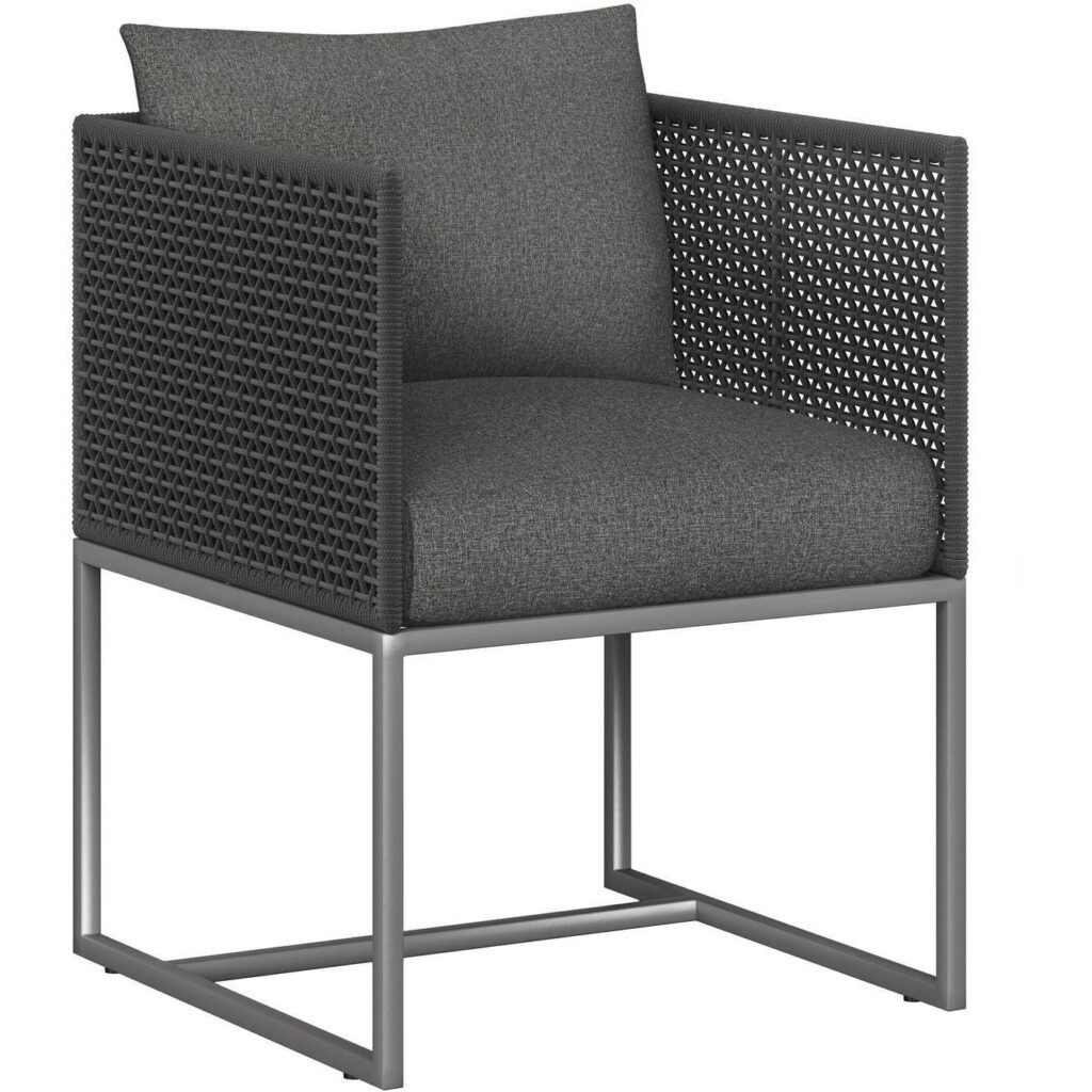 Crete Dining Armchair - Dark Grey - Gracebay Grey