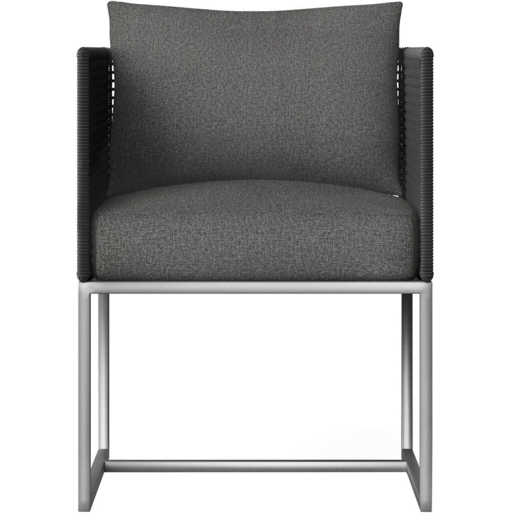 Crete Dining Armchair - Dark Grey - Gracebay Grey - Image 2