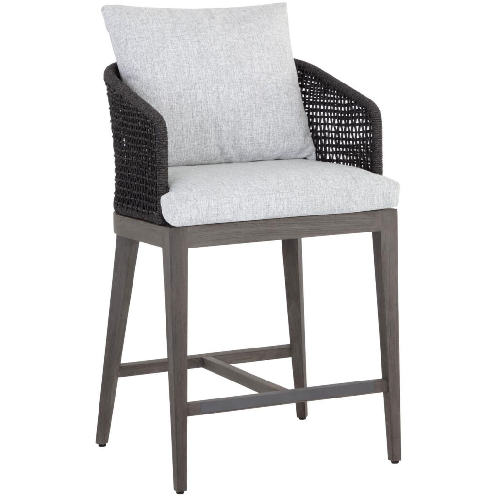 Capri Counter Stool - Smoke Grey - Copacabana Marble