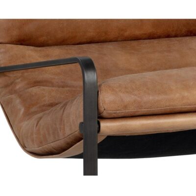 Zancor Lounge Chair - Gunmetal - Tan Leather 109559 109559 ZANCOR LOUNGE CHAIR TAN LEATHER 6