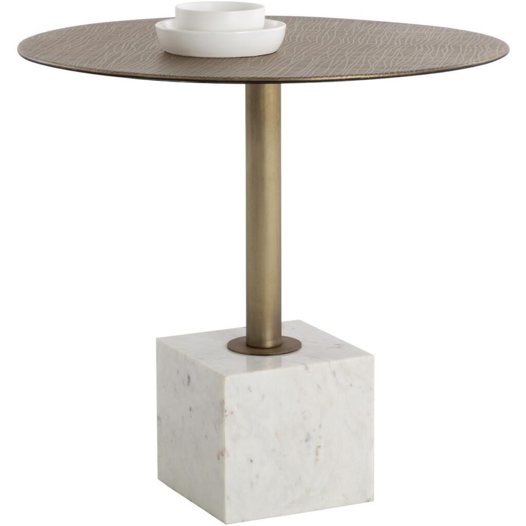 Kata Bistro Table - White Marble - 32"