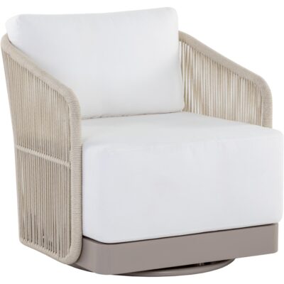 Allariz Swivel Armchair - Greige - Stinson White