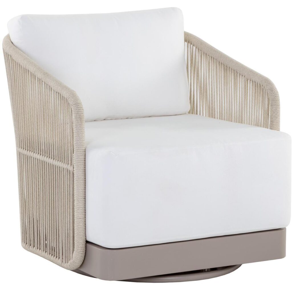 Allariz Swivel Armchair - Greige - Stinson White