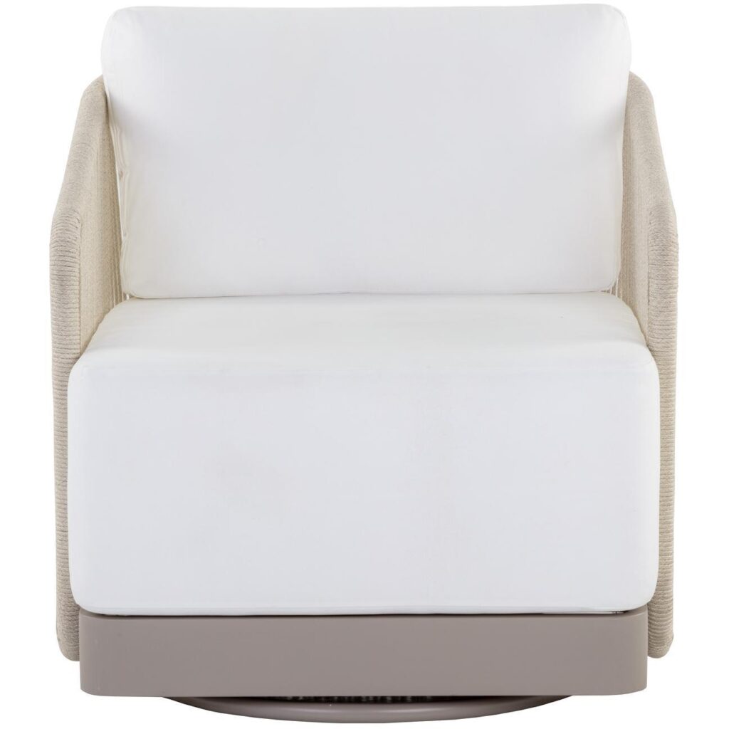 Allariz Swivel Armchair - Greige - Stinson White - Image 2