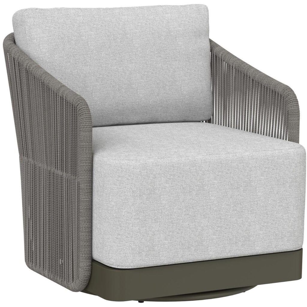 Allariz Swivel Armchair - Warm Grey - Gracebay Light Grey