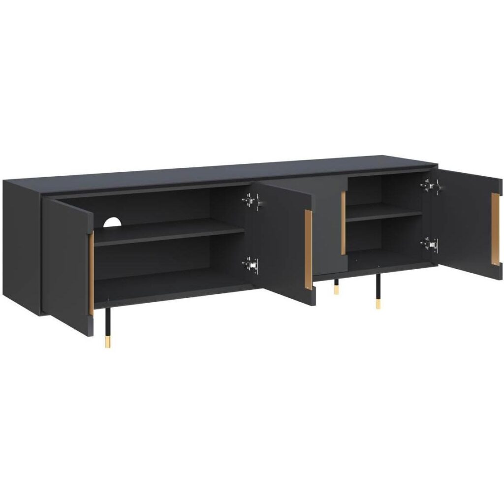 Danbury Media Console And Cabinet - Slate Navy - Image 2