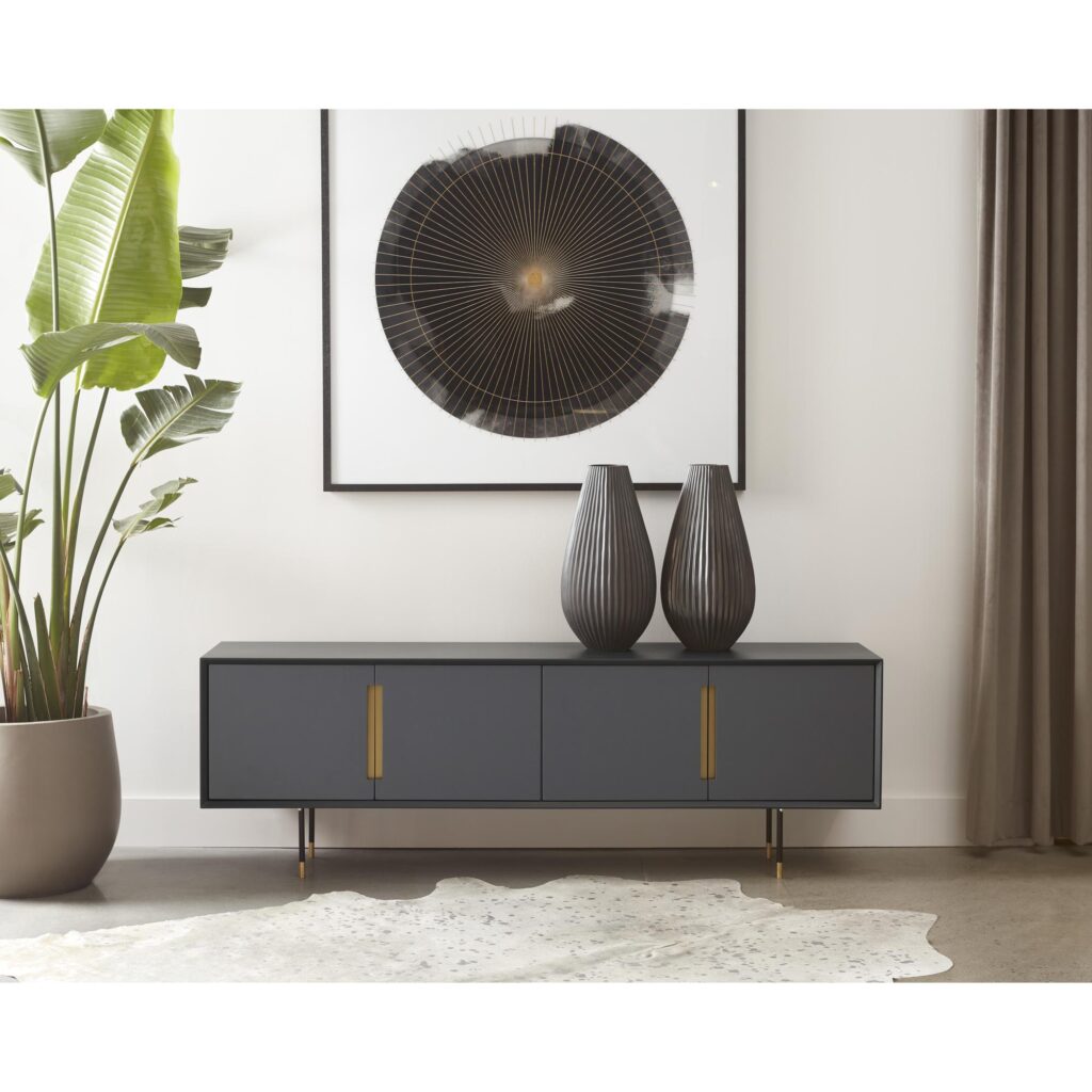 Danbury Media Console And Cabinet - Slate Navy - Image 5