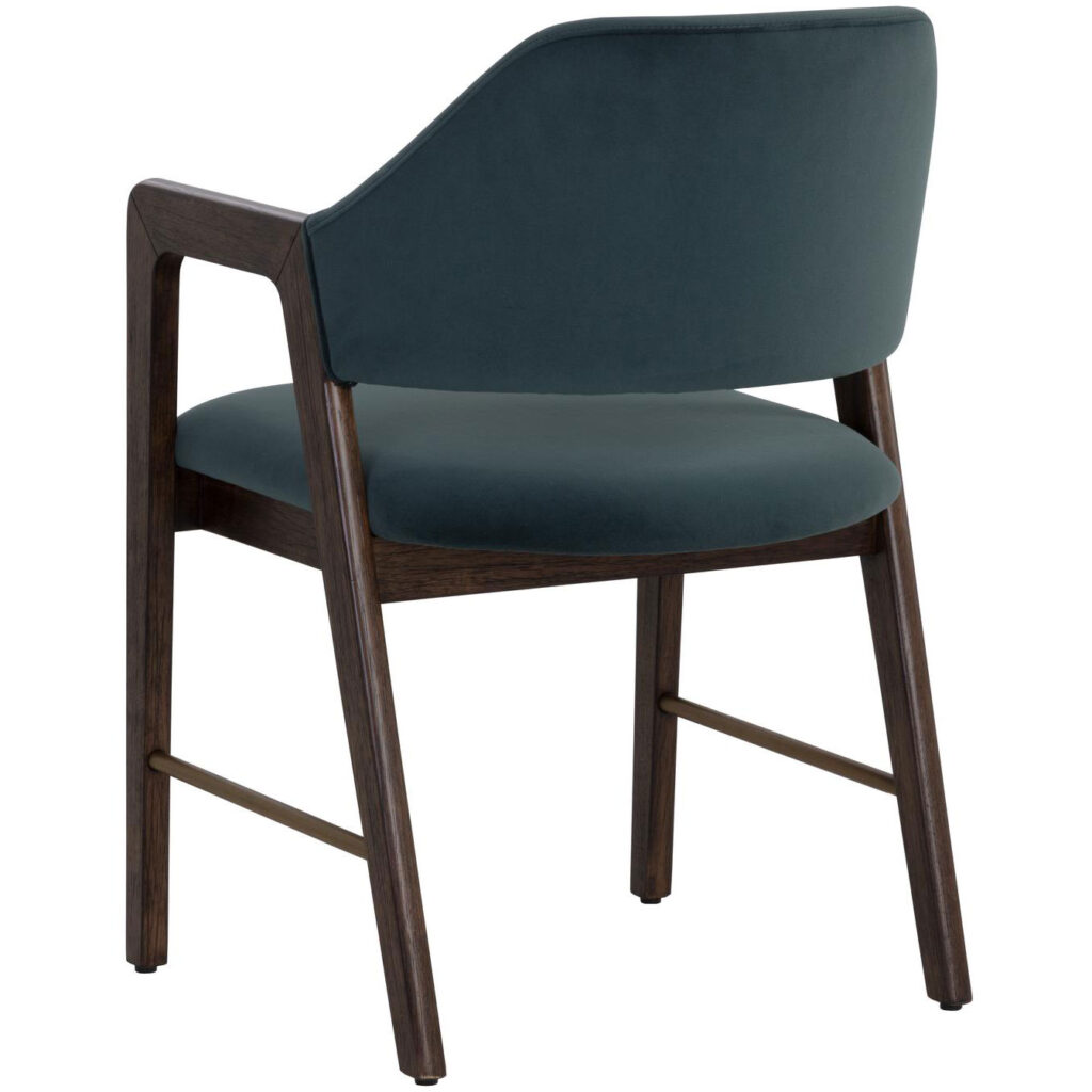 Milton Dining Armchair - Smoke Acacia - Meg Dusty Teal - Image 4