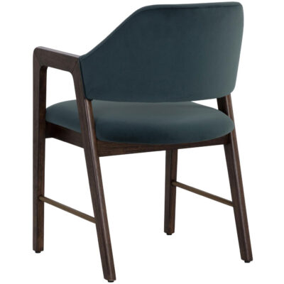 Milton Dining Armchair - Smoke Acacia - Meg Dusty Teal 109807 109807 MILTON DINING ARMCHAIR SMOKE ACACIA MEG DUSTY TEAL 3