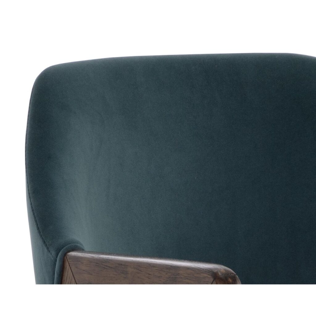 Milton Dining Armchair - Smoke Acacia - Meg Dusty Teal - Image 7