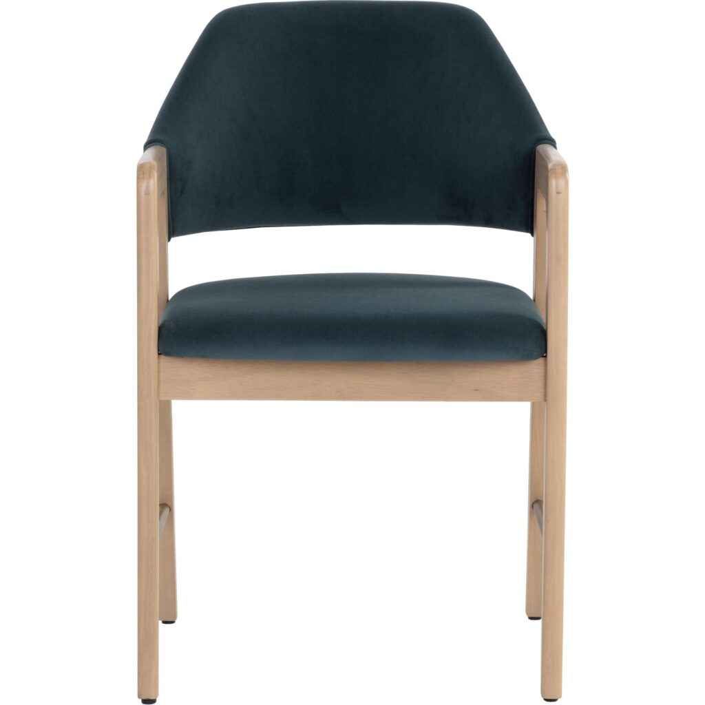 Milton Dining Armchair - Light Wash - Meg Dusty Teal - Image 2