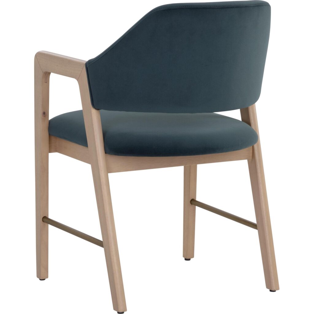 Milton Dining Armchair - Light Wash - Meg Dusty Teal - Image 4