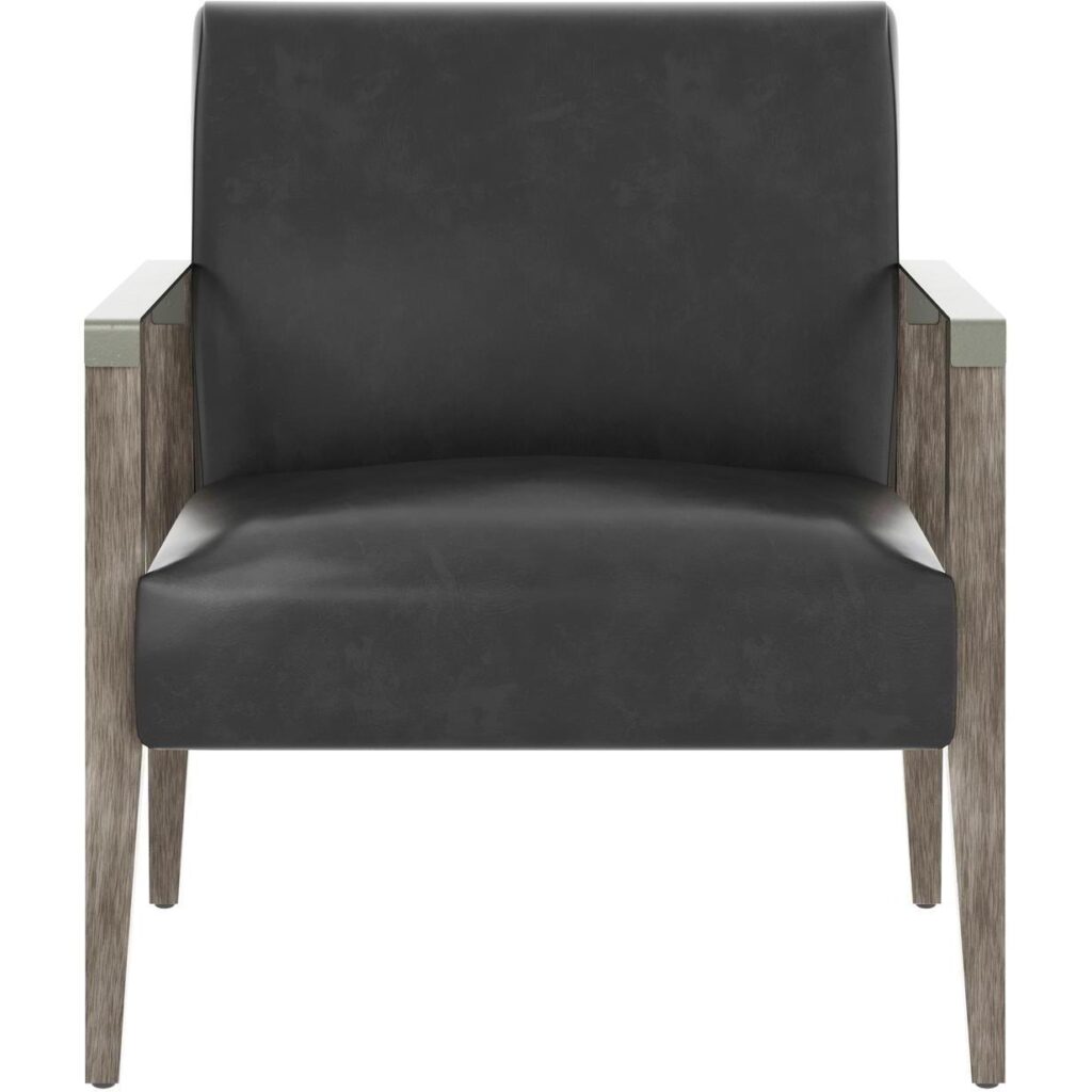 Earl Lounge Chair - Ash Grey - Brentwood Charcoal Leather - Image 2