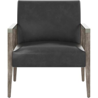 Earl Lounge Chair - Ash Grey - Brentwood Charcoal Leather 109856 109856 EARL LOUNGE CHAIR ASH GREY BRENTWOOD CHARCOAL LEATHER 1