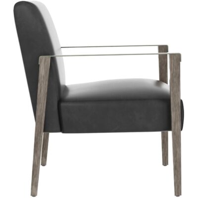 Earl Lounge Chair - Ash Grey - Brentwood Charcoal Leather 109856 109856 EARL LOUNGE CHAIR ASH GREY BRENTWOOD CHARCOAL LEATHER 2