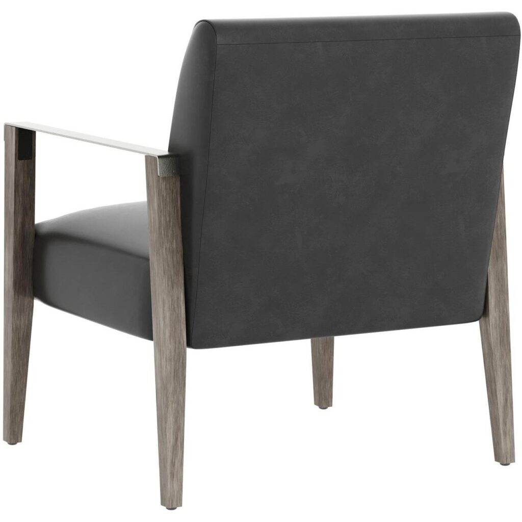 Earl Lounge Chair - Ash Grey - Brentwood Charcoal Leather - Image 4