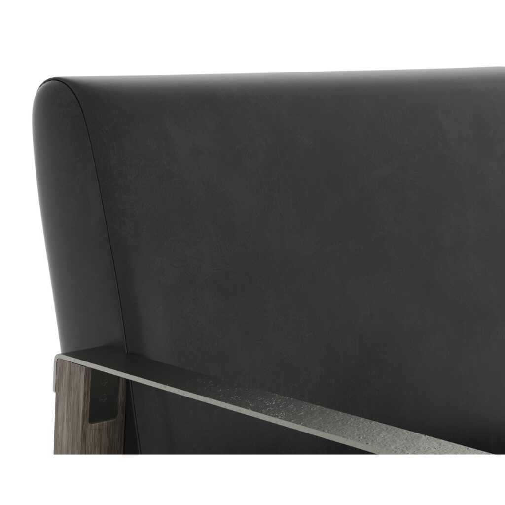 Earl Lounge Chair - Ash Grey - Brentwood Charcoal Leather - Image 6