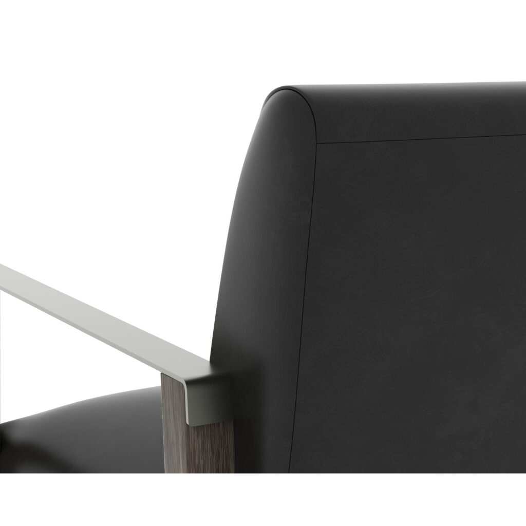 Earl Lounge Chair - Ash Grey - Brentwood Charcoal Leather - Image 7