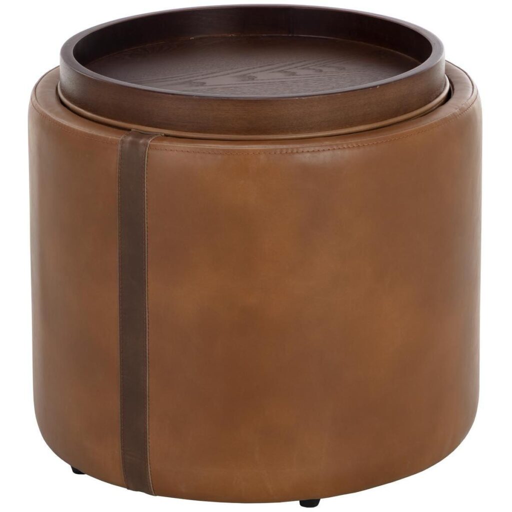 Borelli Storage Ottoman - Tobacco Tan / Autumn Chestnut - Image 2