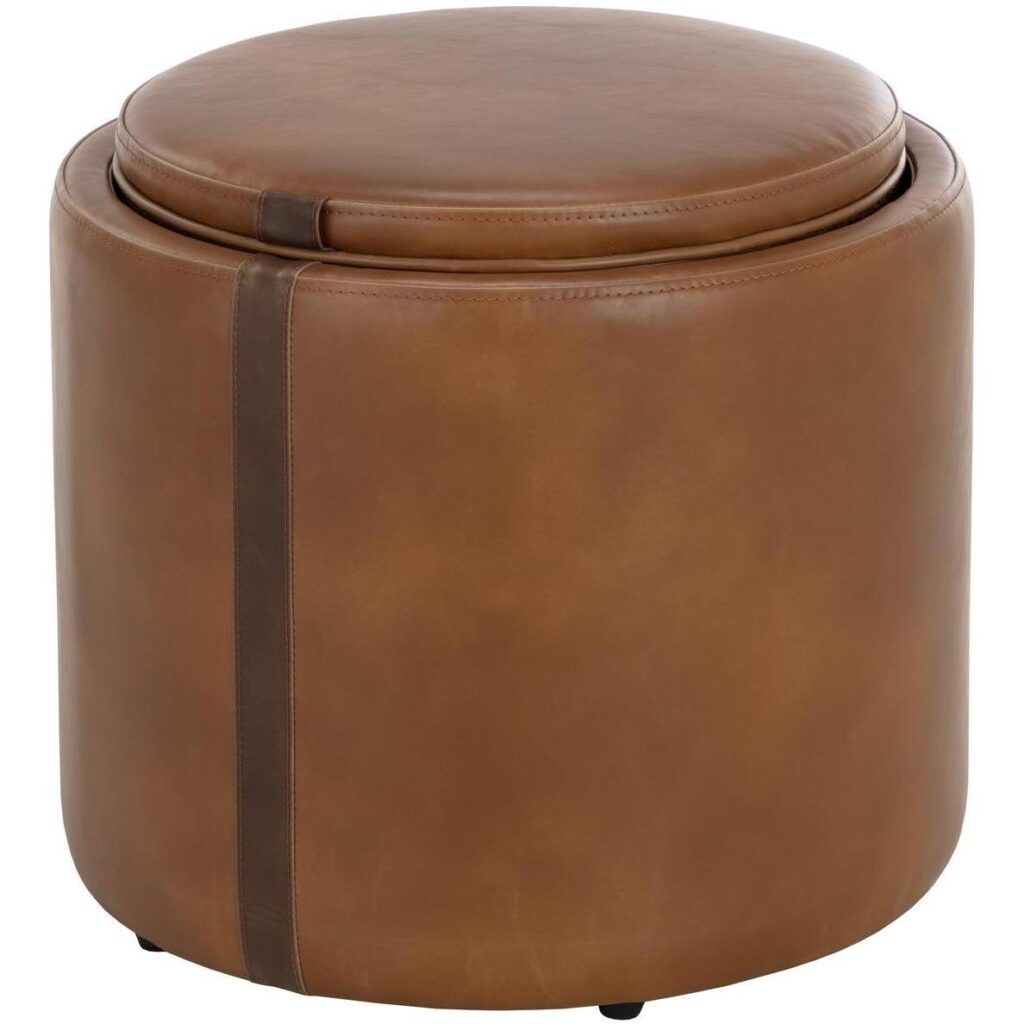 Borelli Storage Ottoman - Tobacco Tan / Autumn Chestnut - Image 3