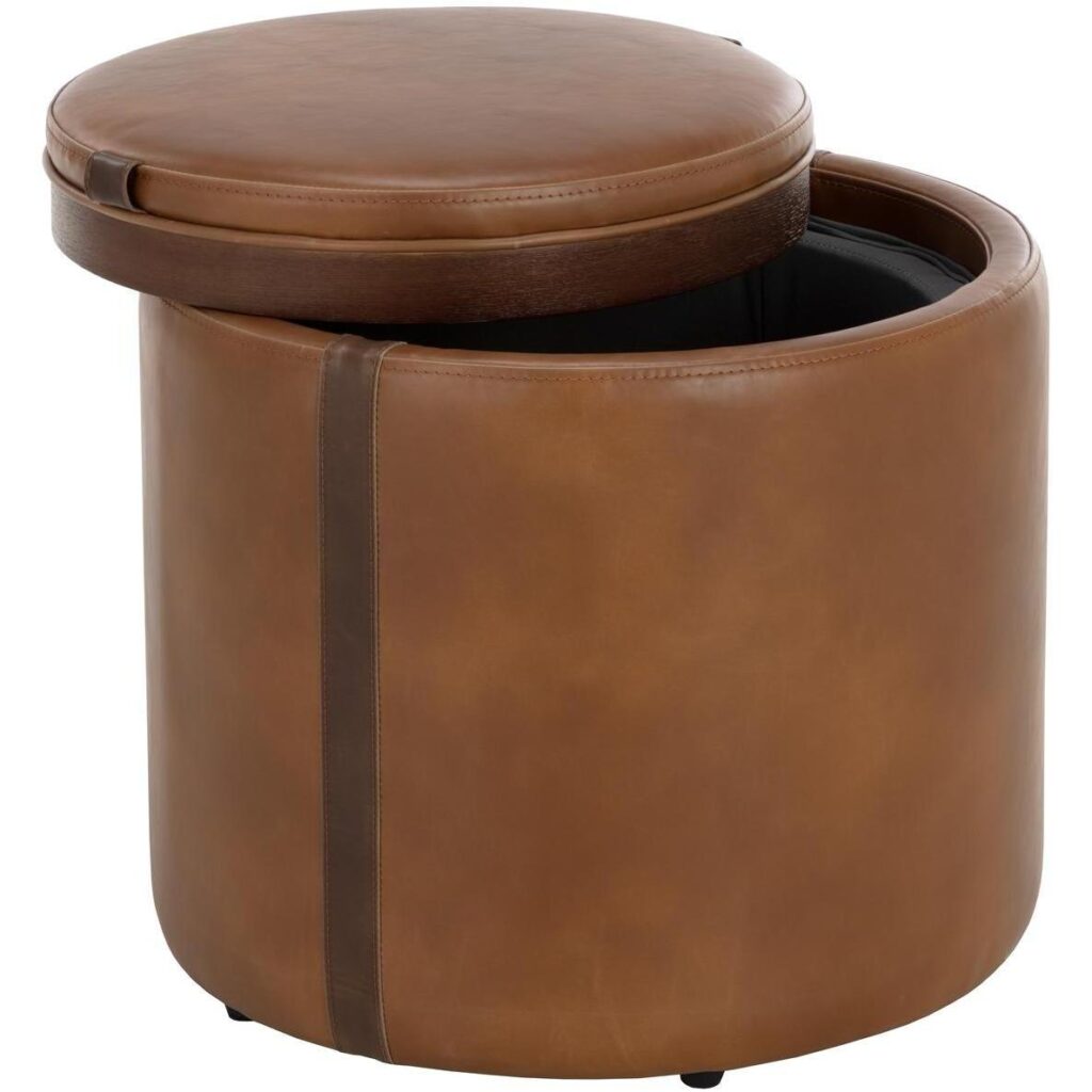 Borelli Storage Ottoman - Tobacco Tan / Autumn Chestnut - Image 4