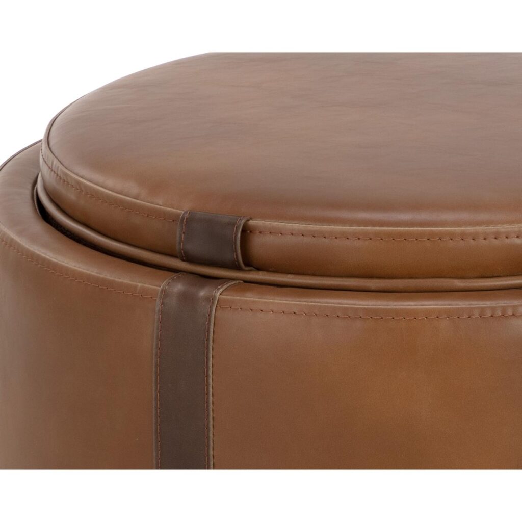 Borelli Storage Ottoman - Tobacco Tan / Autumn Chestnut - Image 7