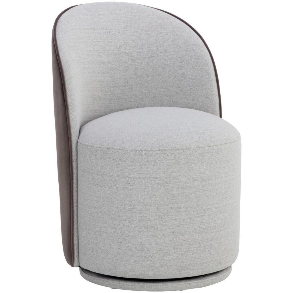 Cavoli Swivel Dining Chair - Mina Light Grey / Meg Ash