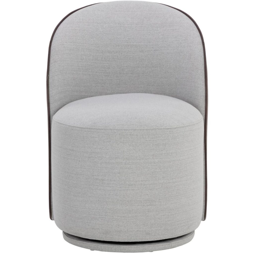 Cavoli Swivel Dining Chair - Mina Light Grey / Meg Ash - Image 2