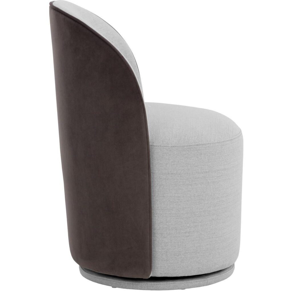 Cavoli Swivel Dining Chair - Mina Light Grey / Meg Ash - Image 3