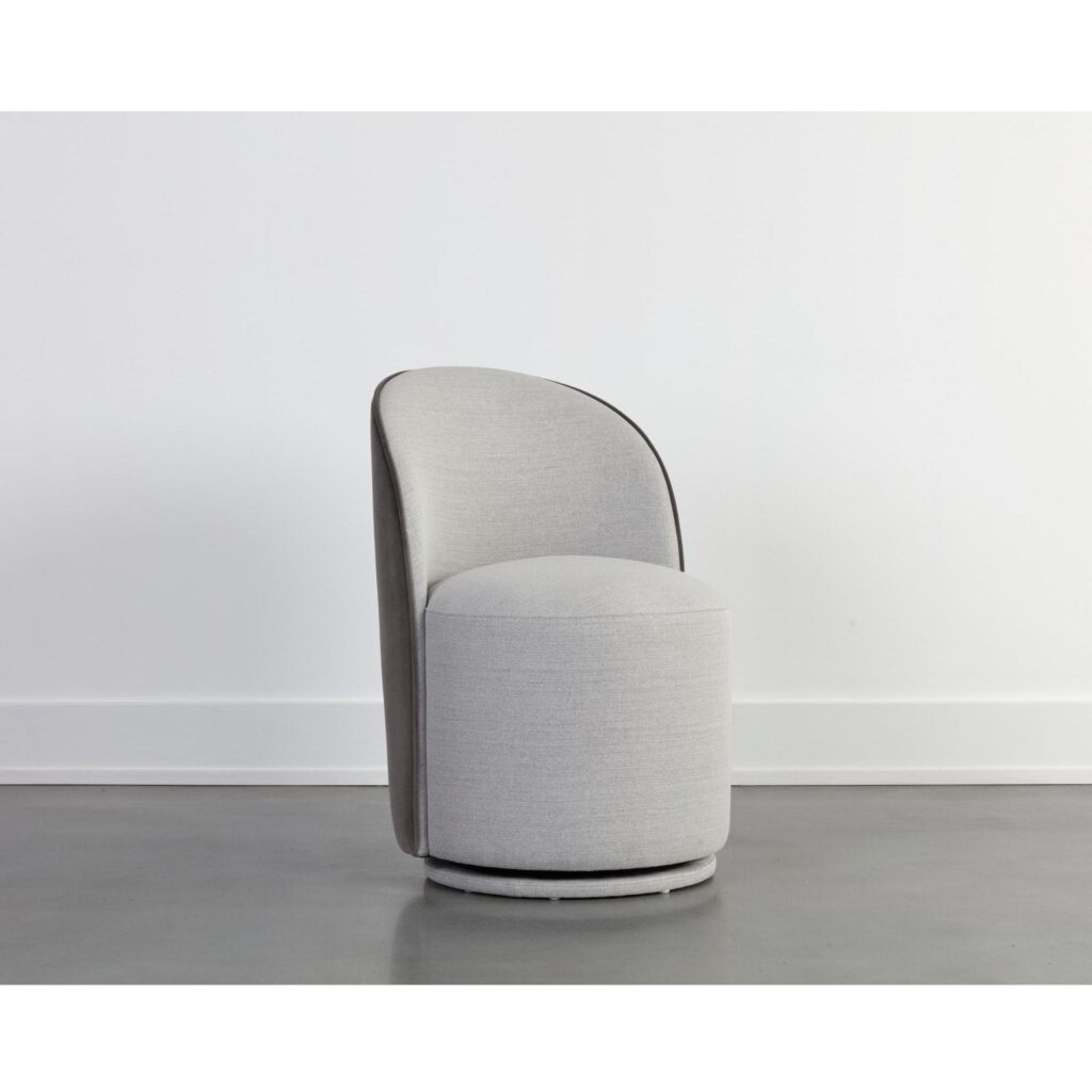 Cavoli Swivel Dining Chair - Mina Light Grey / Meg Ash - Image 5