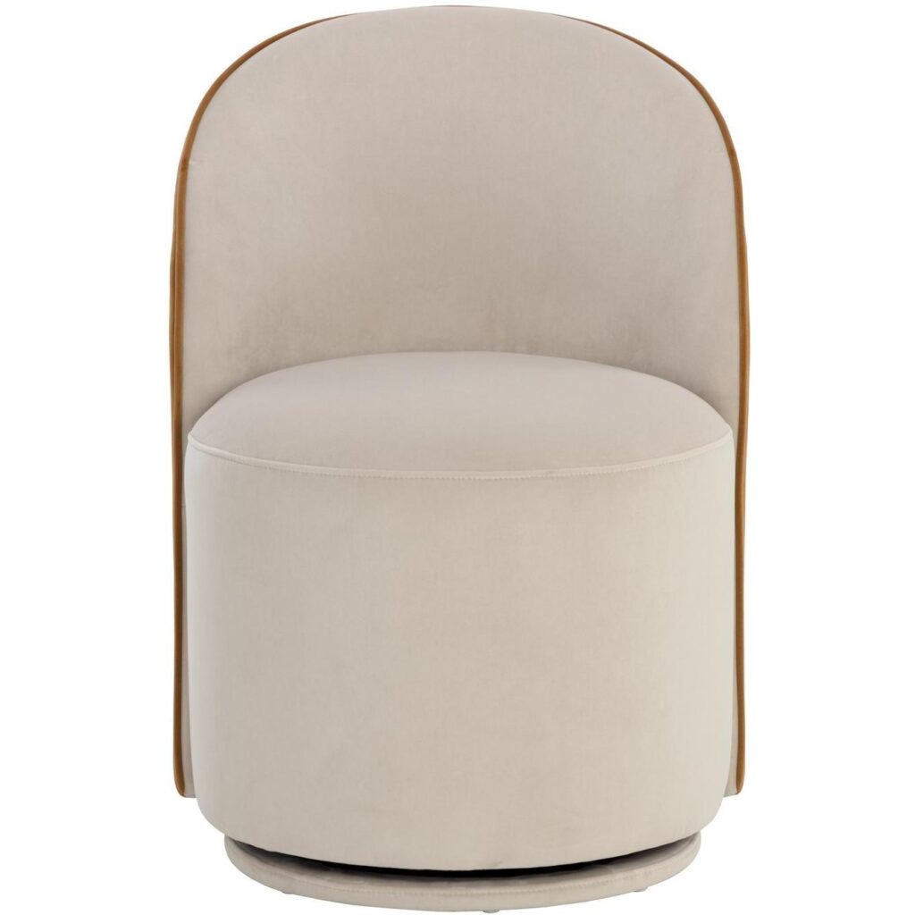 Cavoli Swivel Dining Chair - Meg Taupe / Meg Gold - Image 2