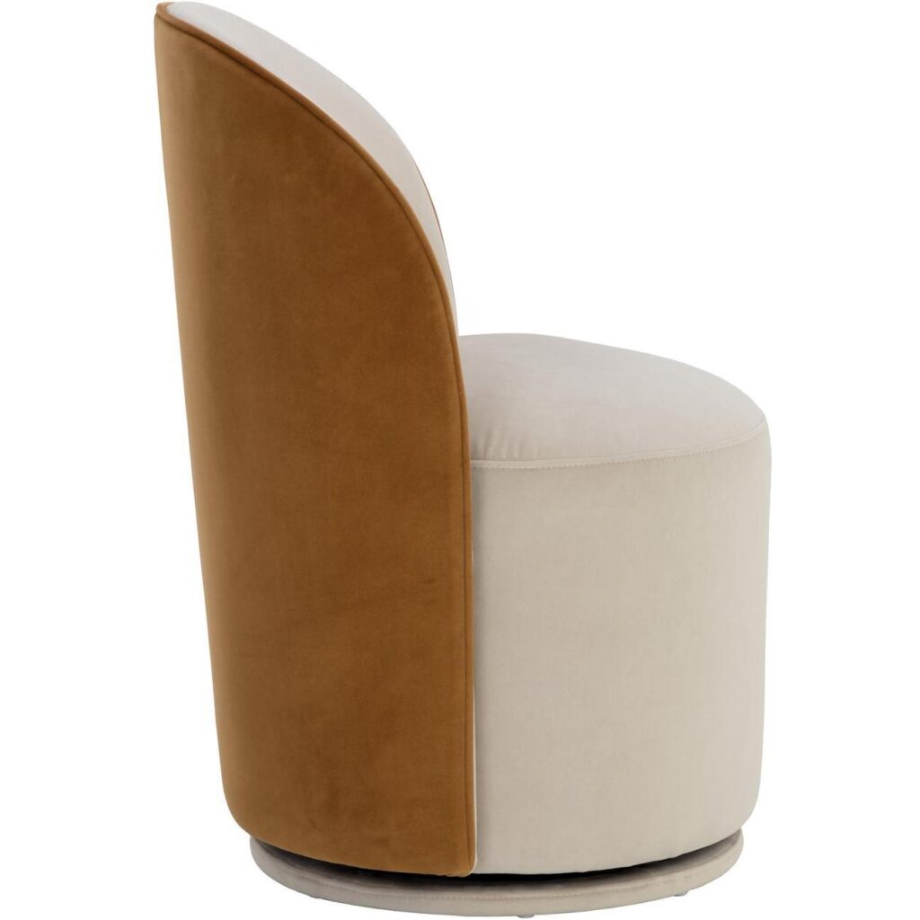 Cavoli Swivel Dining Chair - Meg Taupe / Meg Gold - Image 3