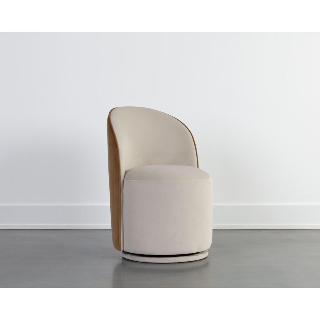 Cavoli Swivel Dining Chair - Meg Taupe / Meg Gold - Image 5