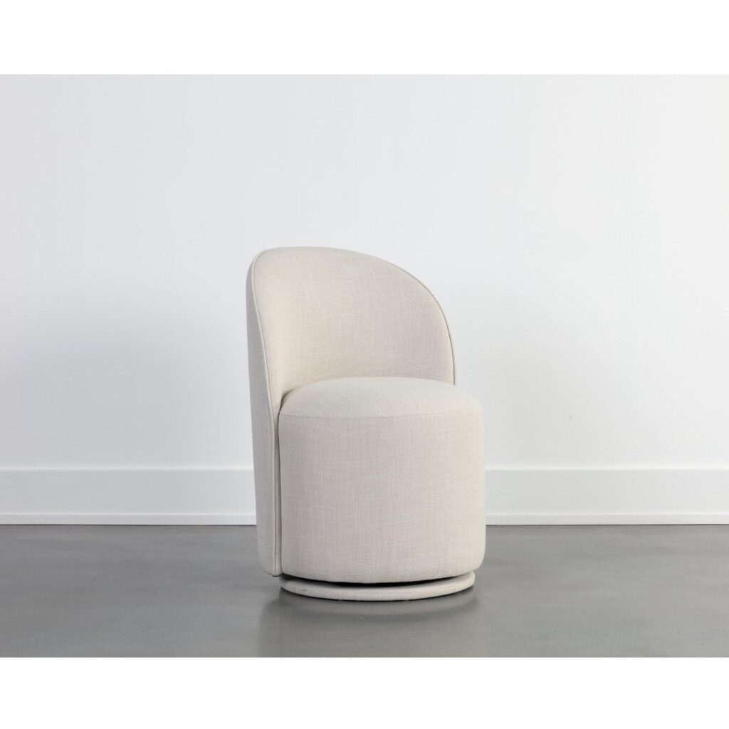 Cavoli Swivel Dining Chair - Effie Linen - Image 5