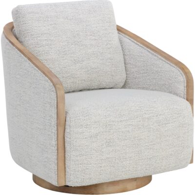 Tasia Swivel Lounge Chair - Merino Cotton