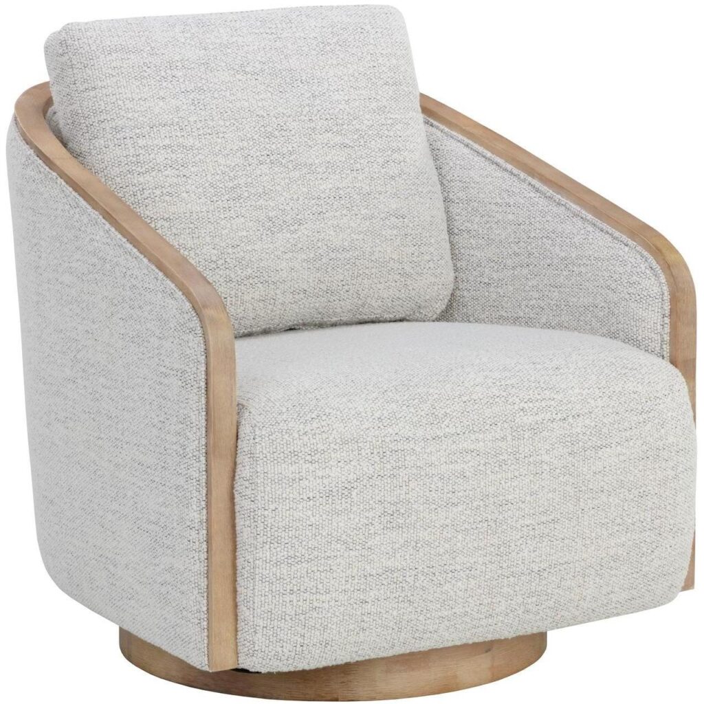 Tasia Swivel Lounge Chair - Merino Cotton