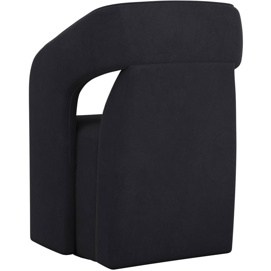 Kendrick Wheeled Dining Armchair - Abbington Black - Image 4