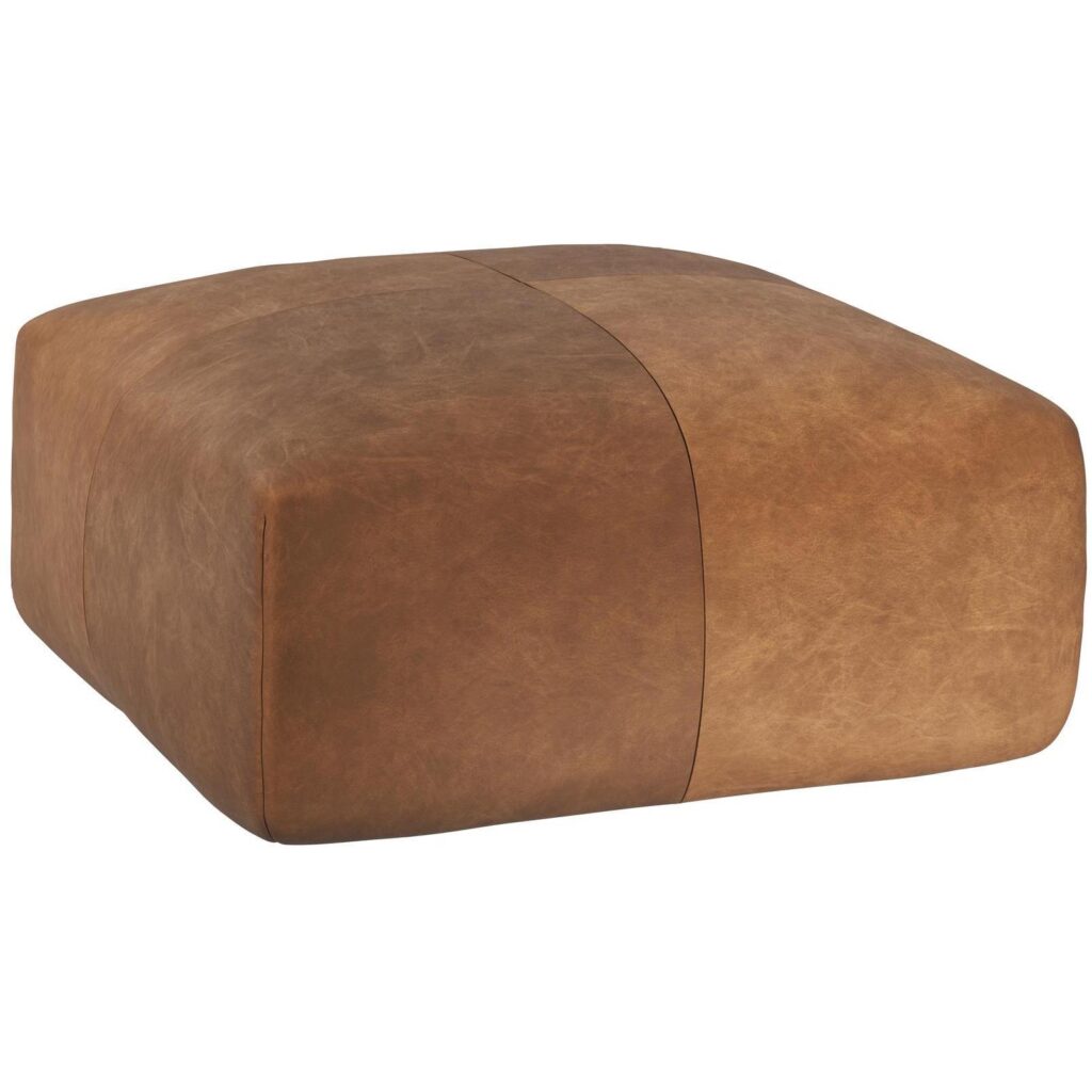 Elio Ottoman - Cognac Leather