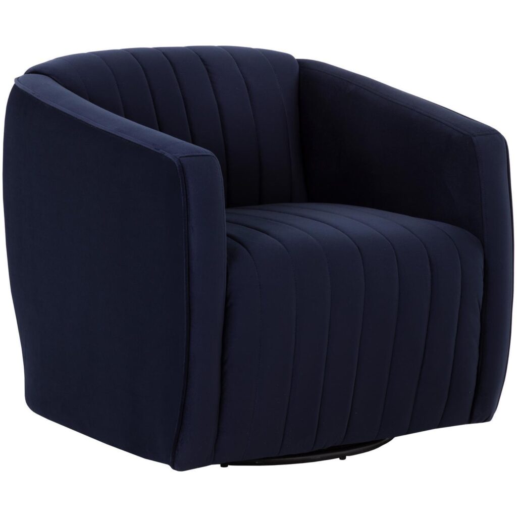 Garrison Swivel Lounge Chair - Abbington Navy